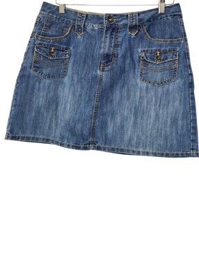 Vintage Faded Glory denim mini skirt size 8 y2k mall girl casual grunge